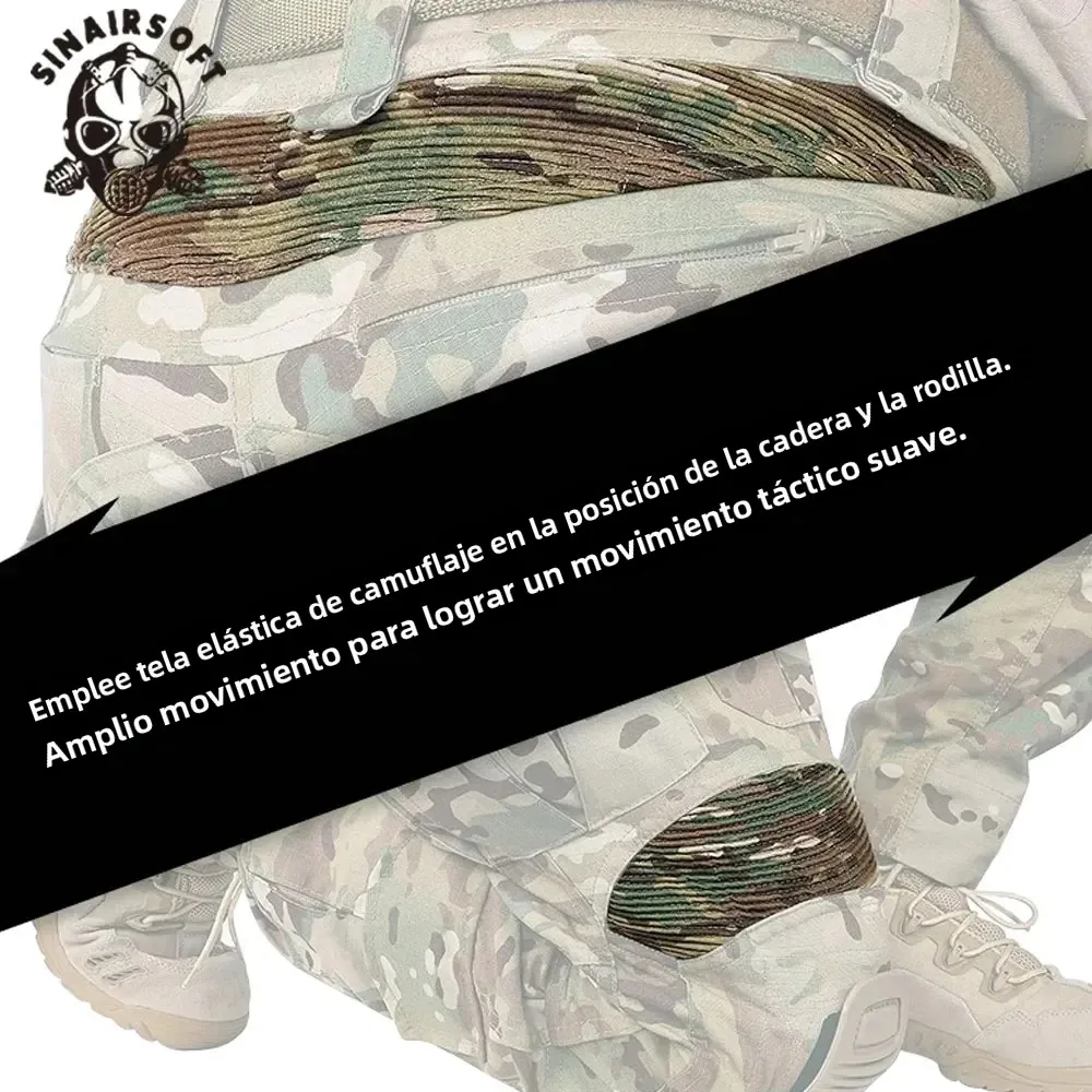 SINAIRSOFT G3 Pantalones tácticos rodilleras Multicam - imagen 4