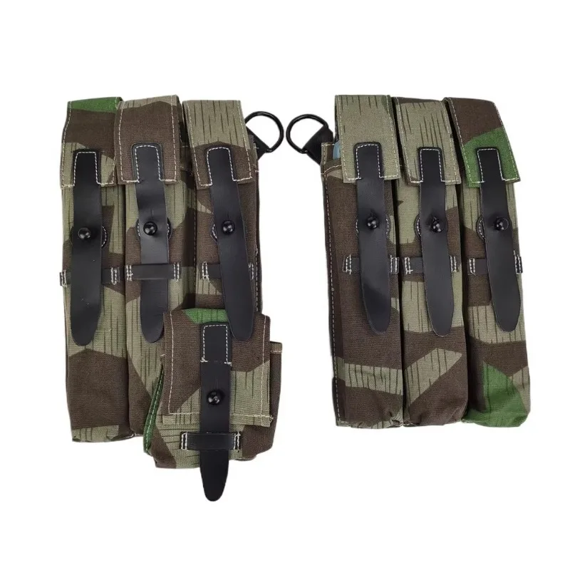 Bolsa táctica de lona alemana camuflaje hoja roble MP40 riñonera