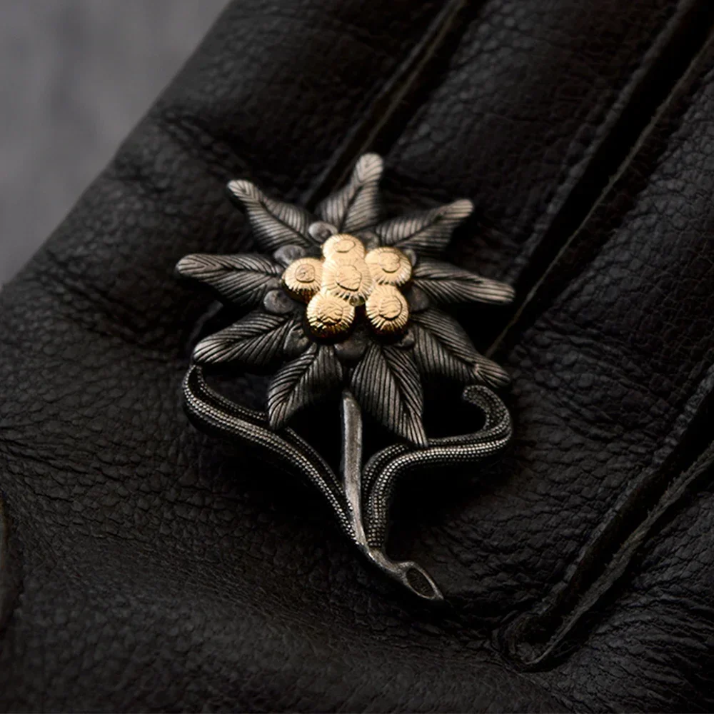 Pin militar táctica Edelweiss alemana EM para gorra de montaña - imagen 2