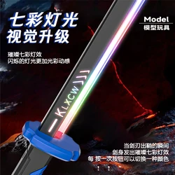 Katana de juguete brillante con luz y efecto chispa para cosplay