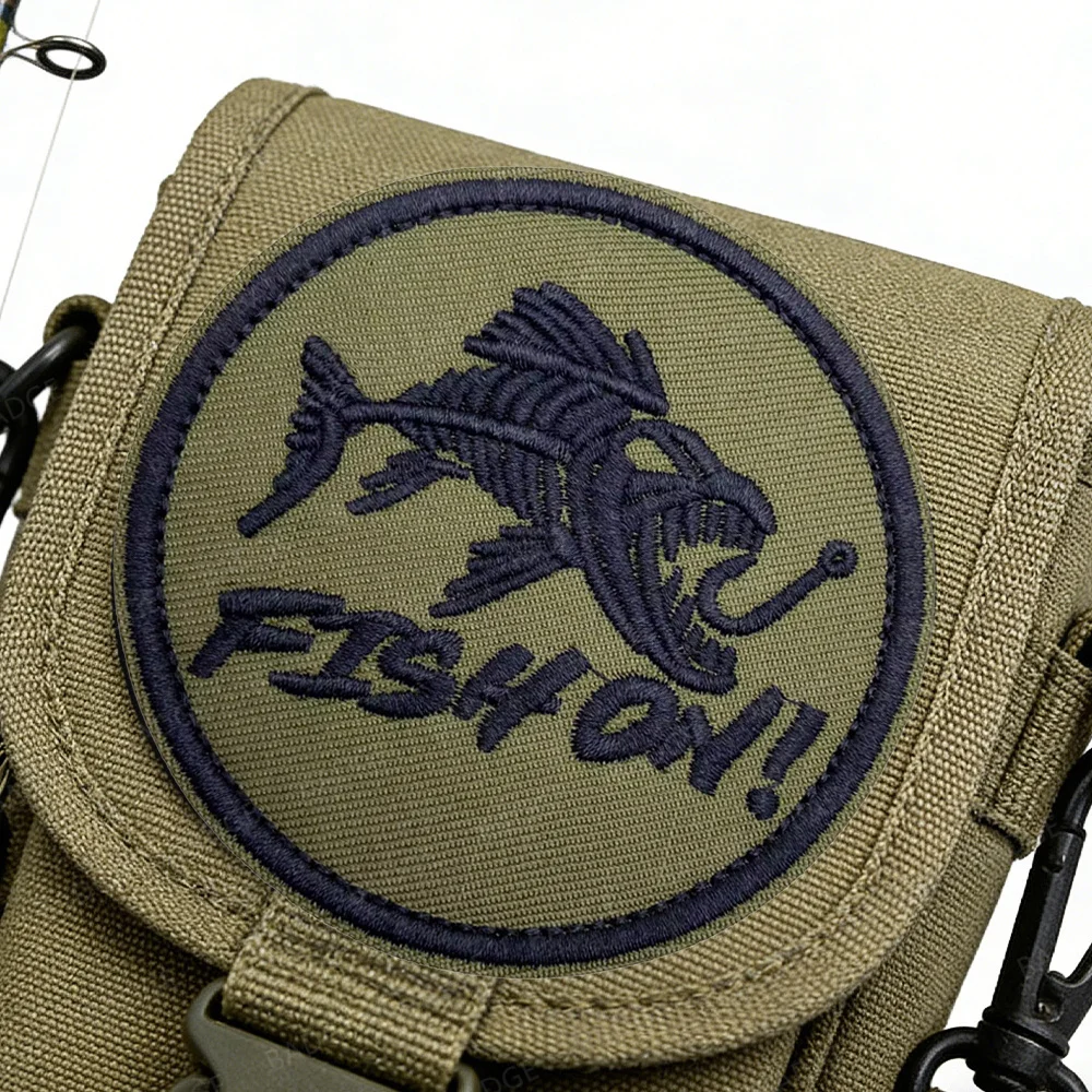 Parche táctico velcro pesca esqueleto pez y cerveza bordado - imagen 2