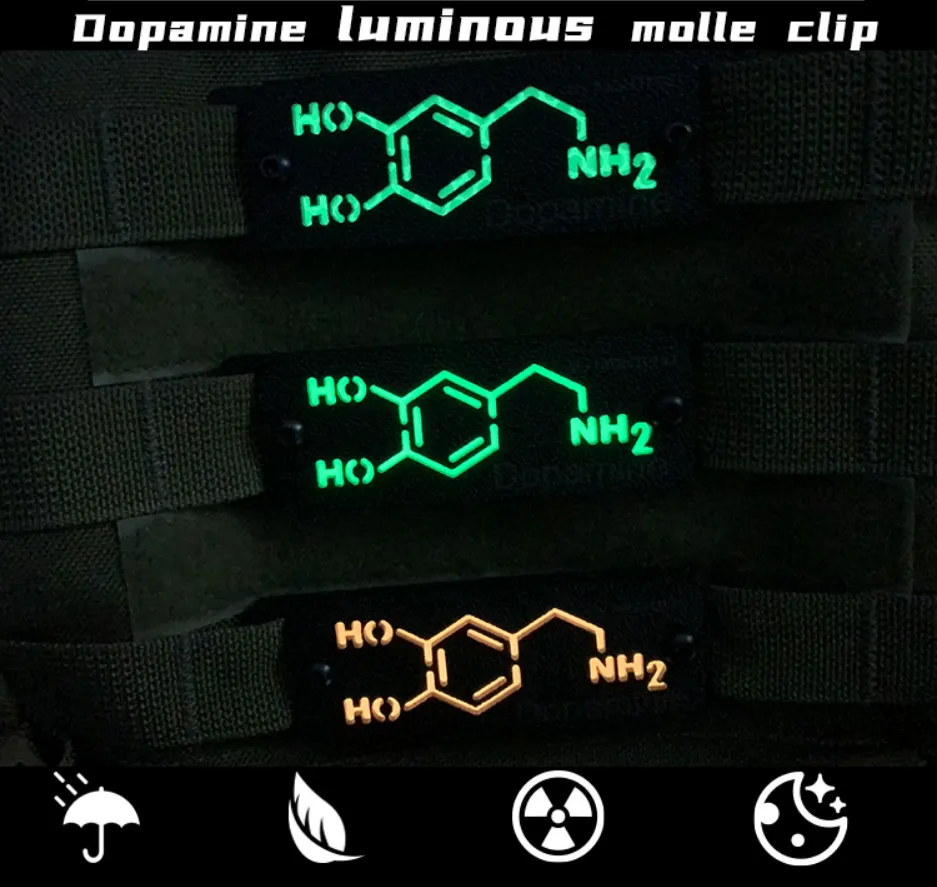 Clip Molle luminoso en mochila negra