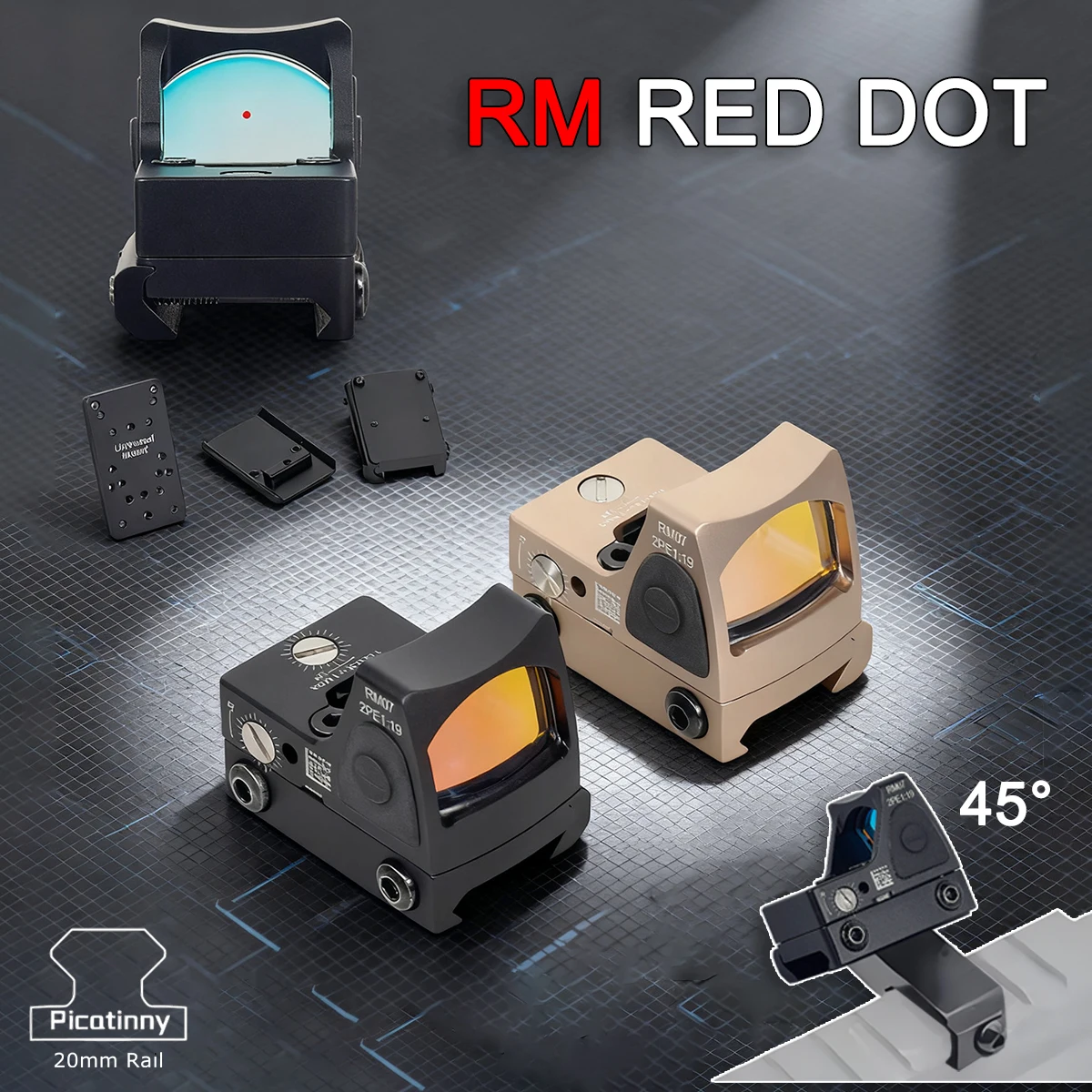 Mira réflex punto rojo táctica ajustable con soporte lateral 45 grados - imagen 3