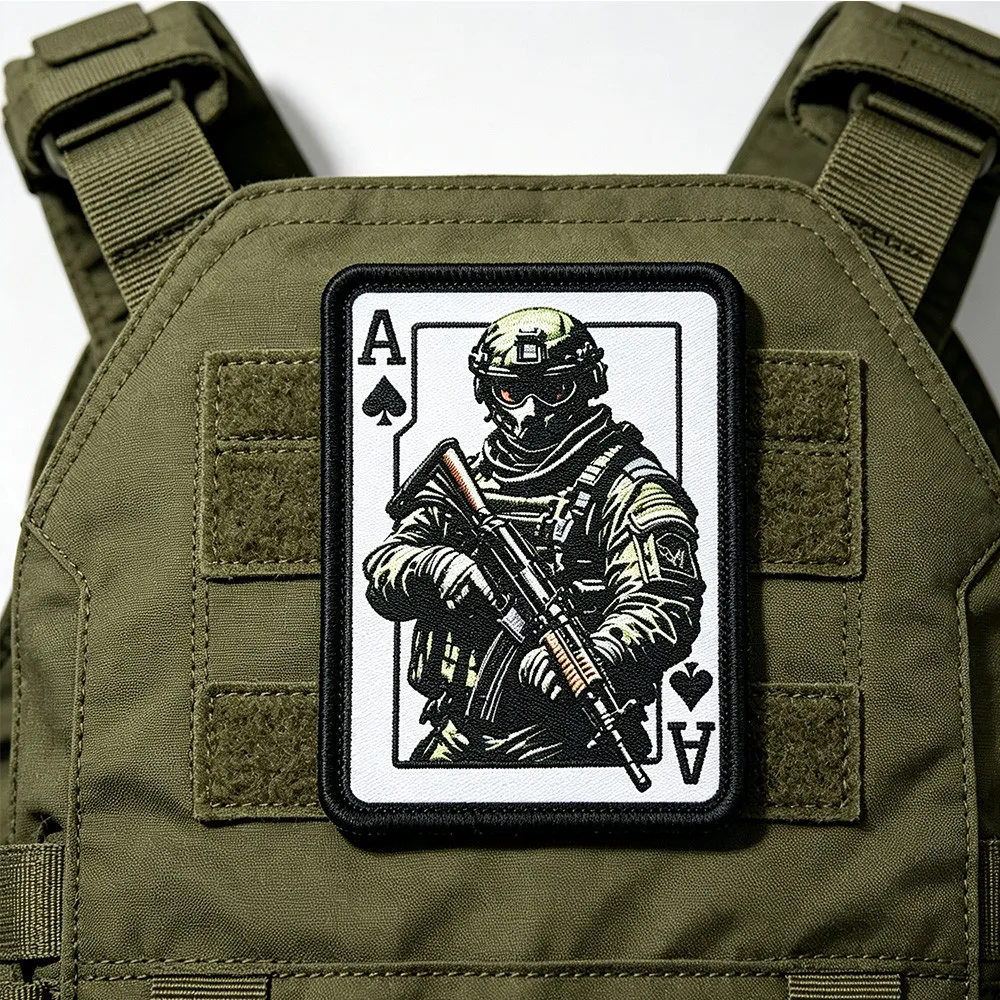 Parche moral táctico Ace Fighter con velcro para chaleco y uniforme - imagen 4