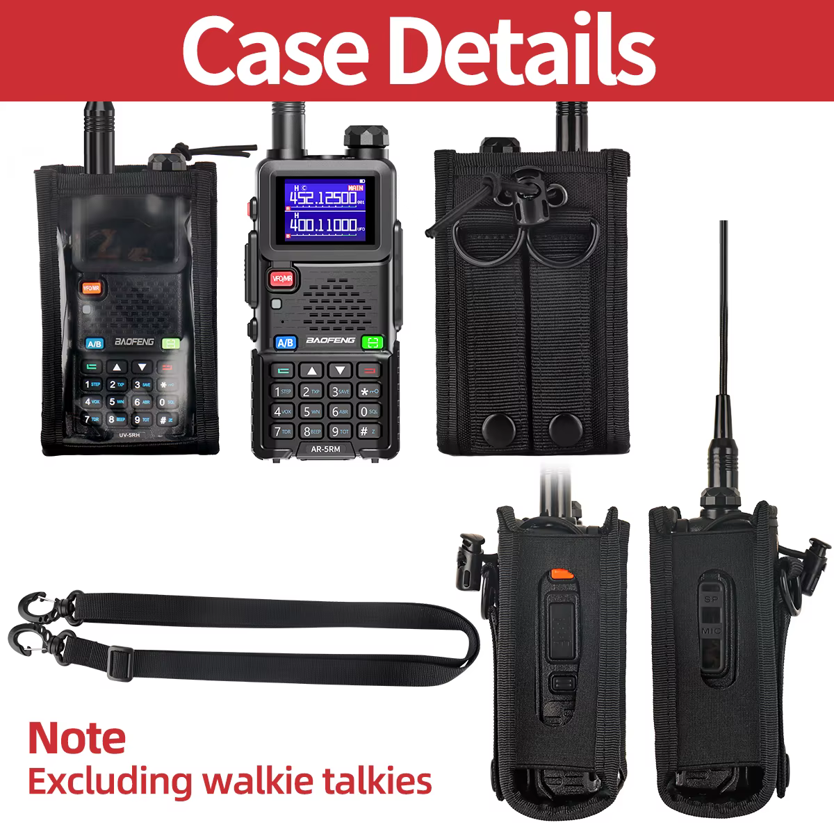 ABBREE Baofeng UV-5R Bolsa para Walkie Talkie - imagen 5