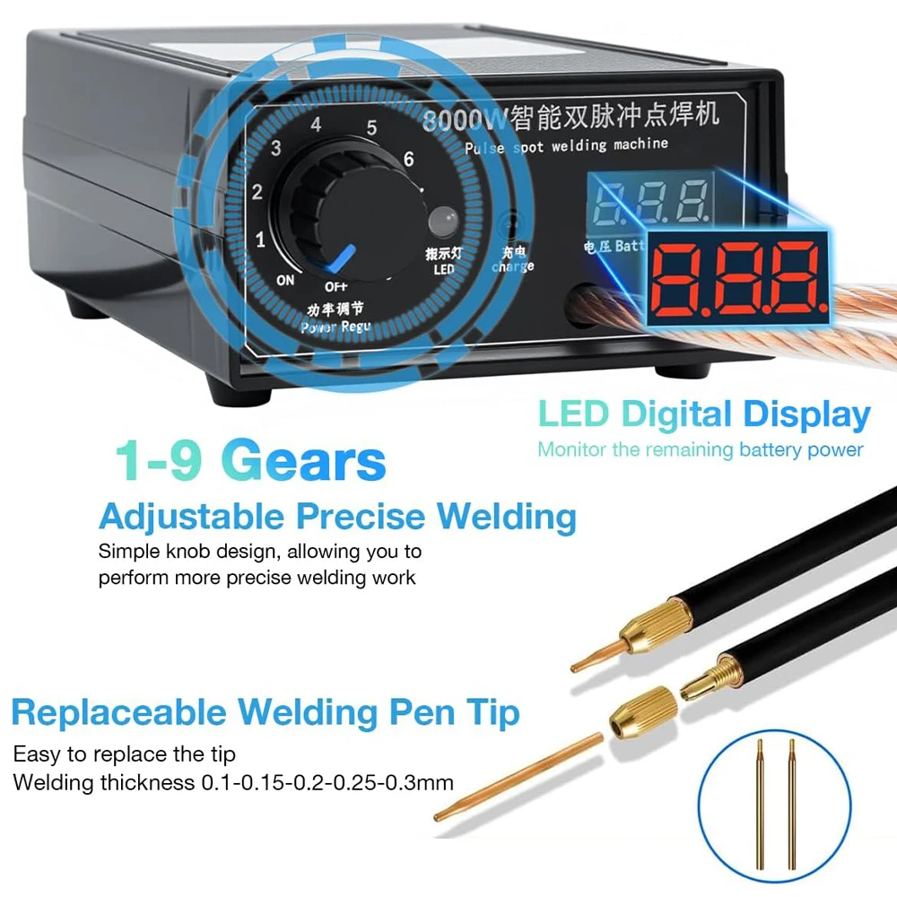 Soldador por puntos 8000W para baterías 18650 con tira de níquel - imagen 5