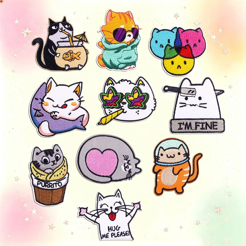 Parches termoadhesivos bordados gato rana pato – para coser o planchar - imagen 5