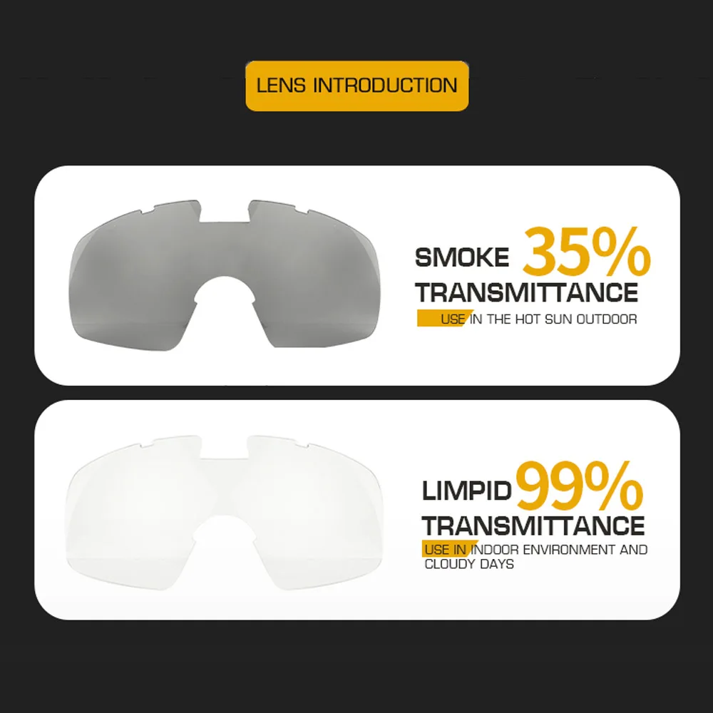 Detalle de las gafas tácticas compatibles con actividades deportivas y outdoor
