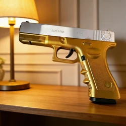 Pistola de juguete réplica con balas de goma suave – Dorada y plateada