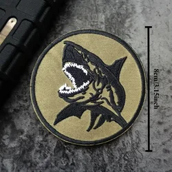 Parche táctico Shark gancho y bucle bordado para mochila