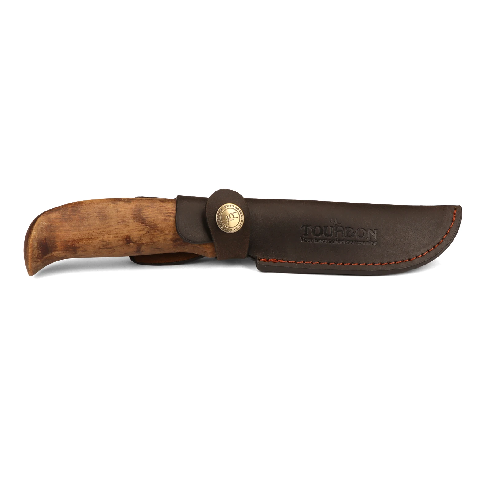 Tourbon Funda de cuchillo de cuero para hoja fija con cinturón - imagen 3