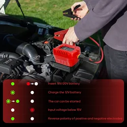Adaptador cables de arranque coches para baterías Makita y Milwaukee