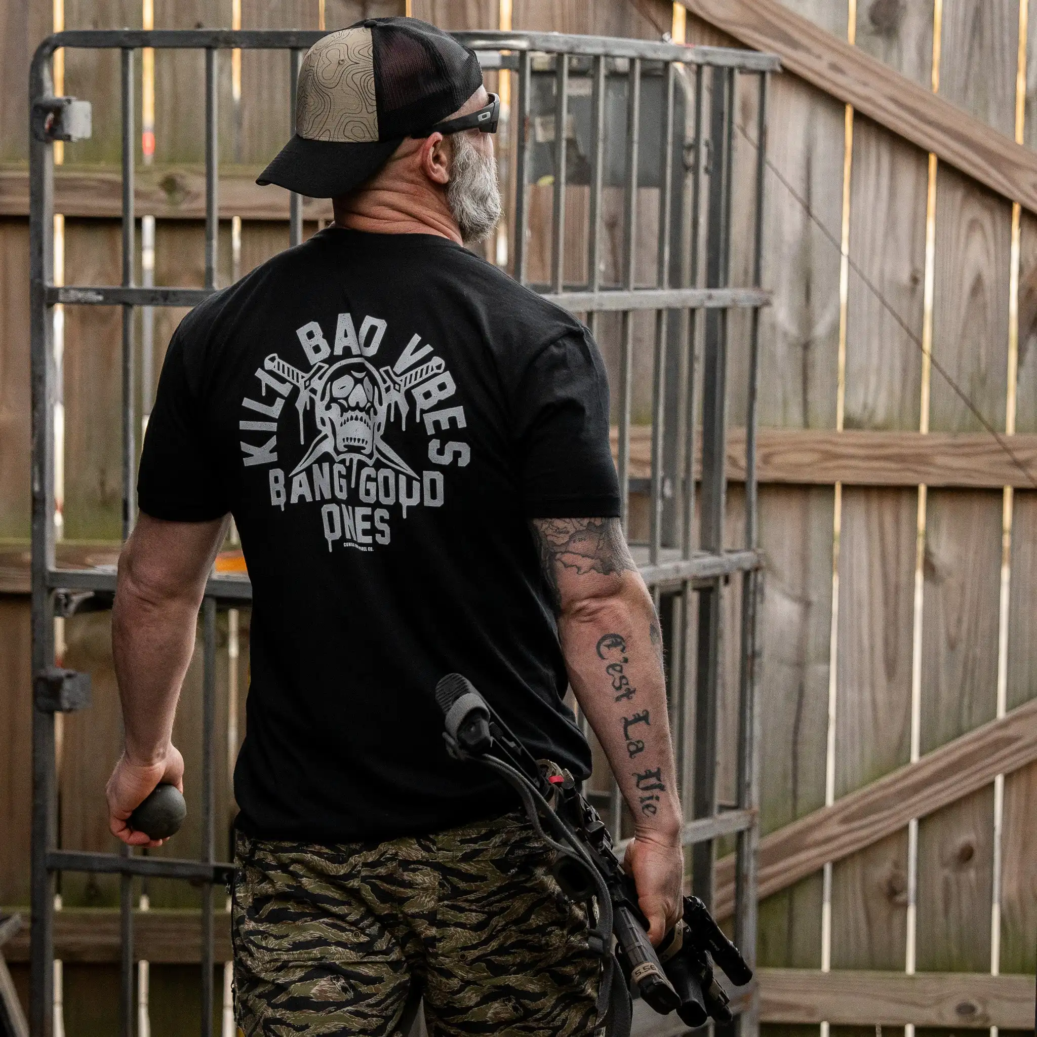 Camiseta táctica hombre Bang Good Ones Skull de combate, algodón - imagen 4