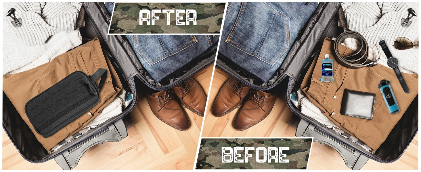 Interior con varios bolsillos y separadores