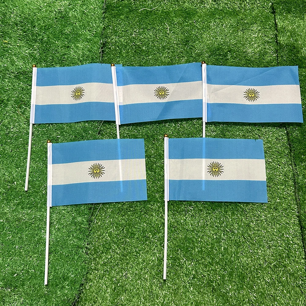 Bandera argentina 14x21cm con asta plástica