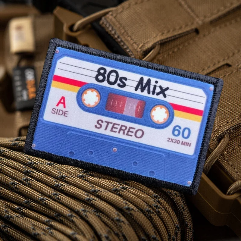 Parche impreso de moral táctica años 80 gancho y bucle militar