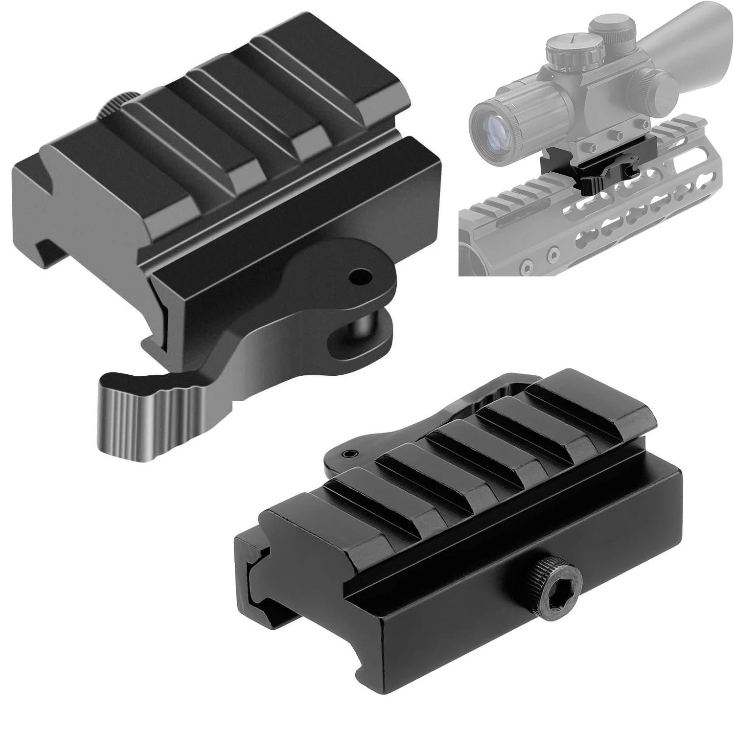 Adaptador riel Picatinny QD de liberación rápida aluminio bajo