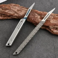 Cuchillo mini de aleación de titanio para llavero, multipropósito