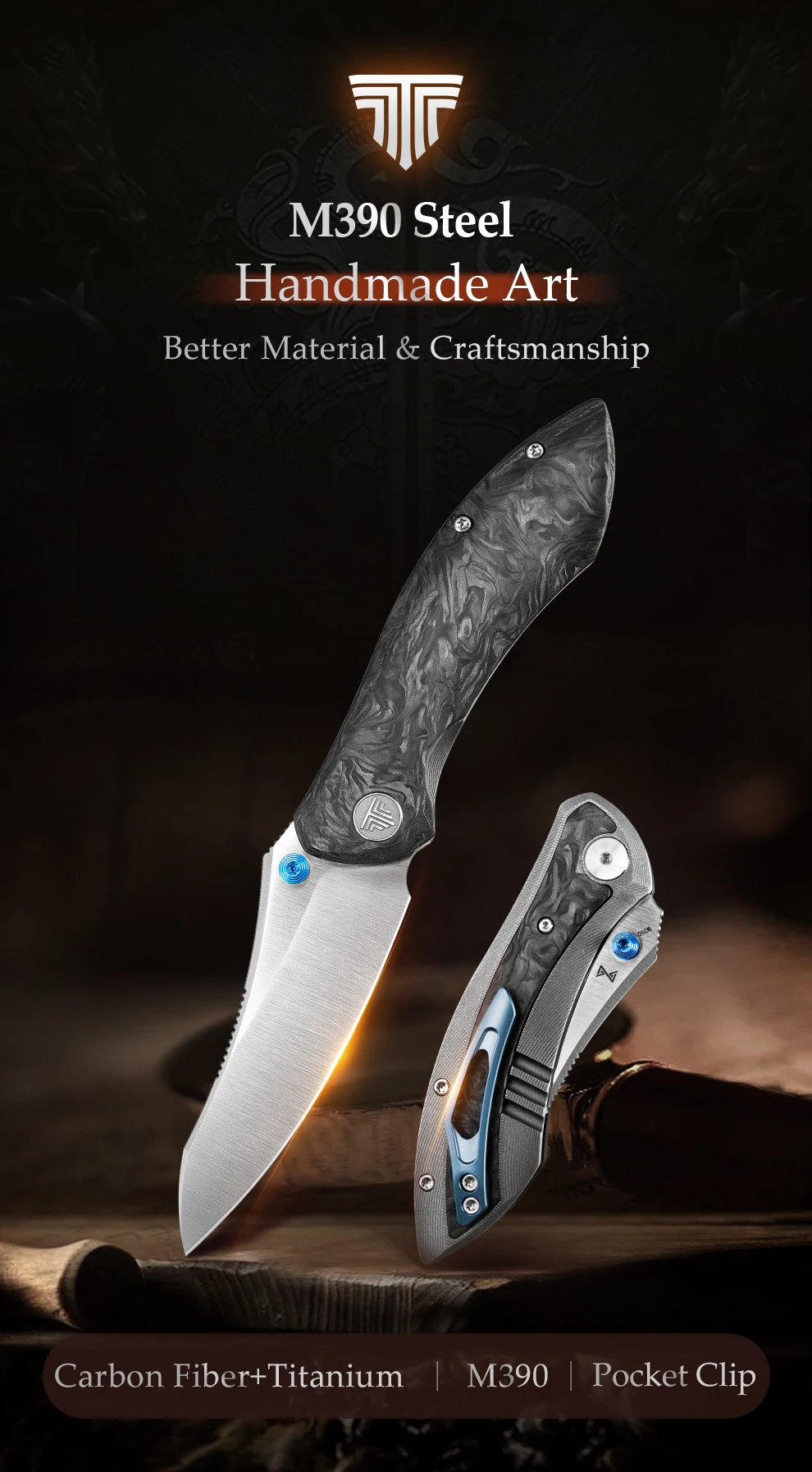Cuchillo plegable TRIVISA Rhino abierto