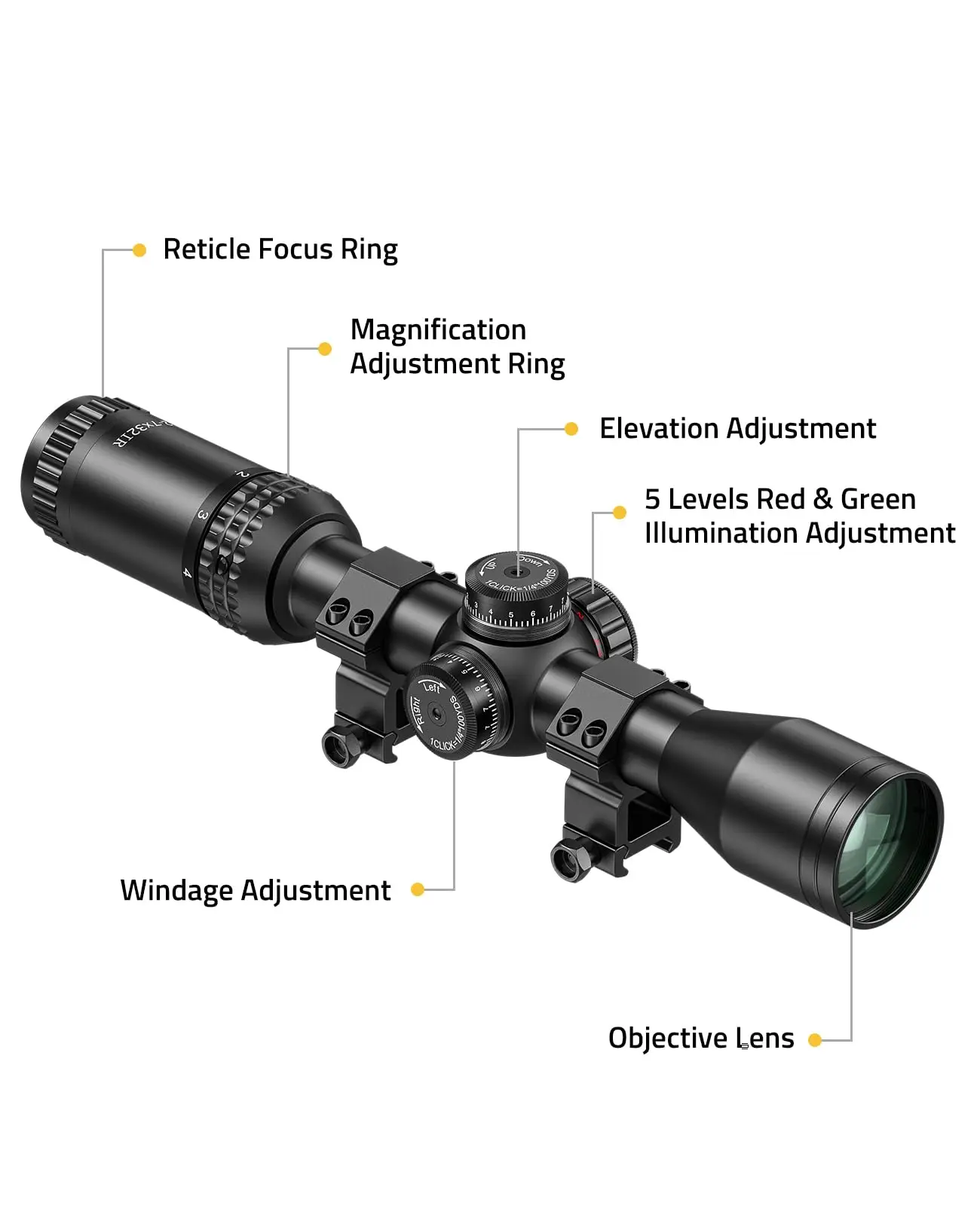 JackalHowl F02 visor táctico retícula iluminada SFP para rifles - imagen 4
