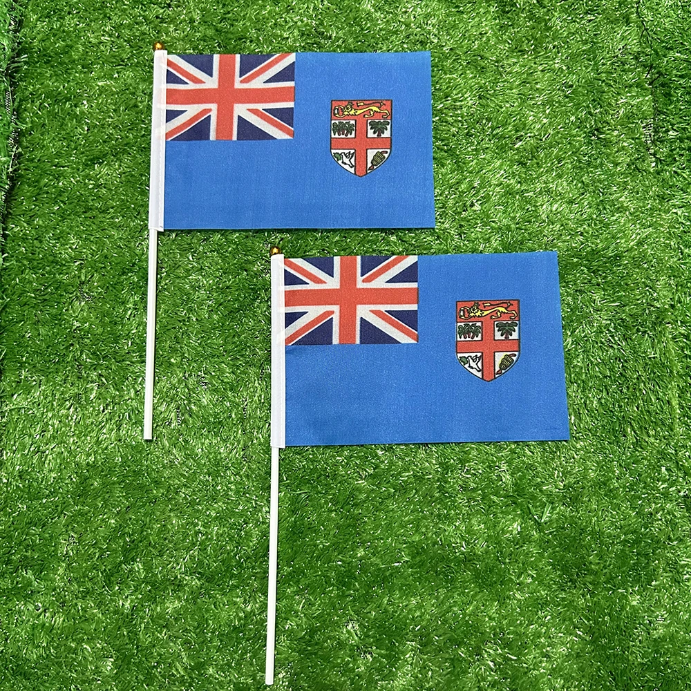 Bandera de Fiyi para agitar a mano con asta de plástico - imagen 2