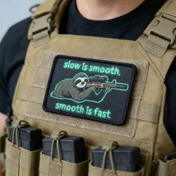 Parche táctico moral lona Sloth Slow Is Smooth con velcro