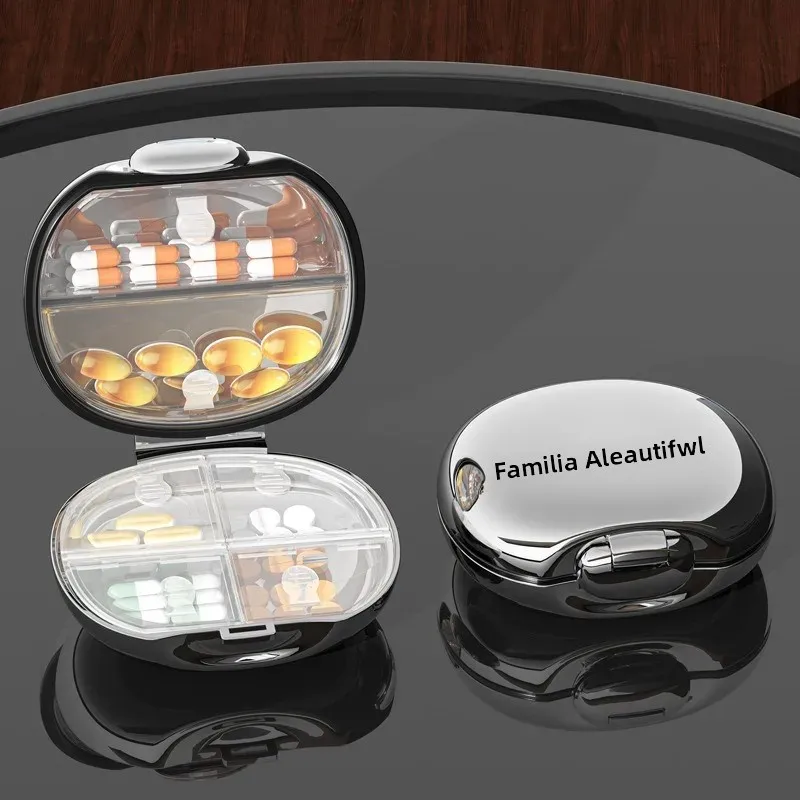 Pastillero portátil organizador compacto con sello sanitario
