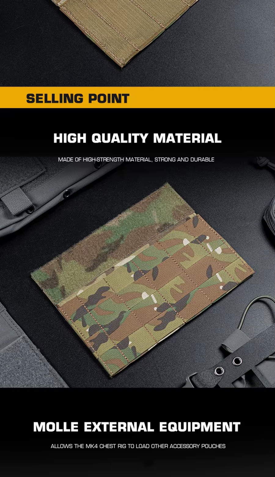 Panel MOLLE en primer plano