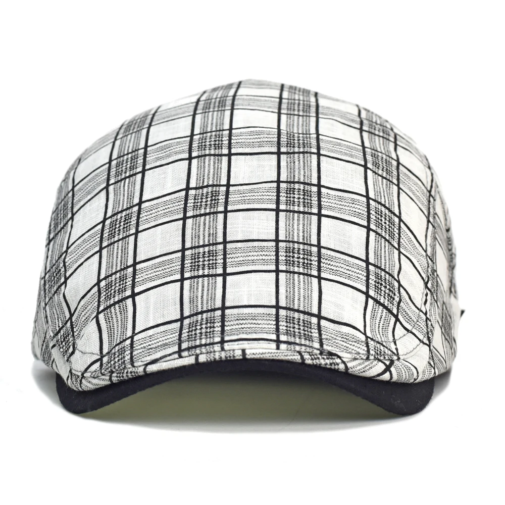Detalle del patrón a cuadros en gorro de malla