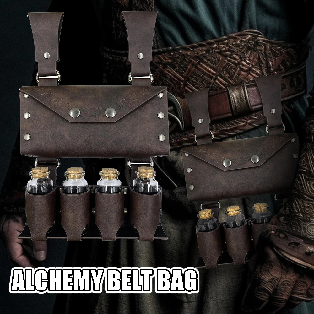 Riñonera táctica de piel sintética estilo alquimia medieval - imagen 3