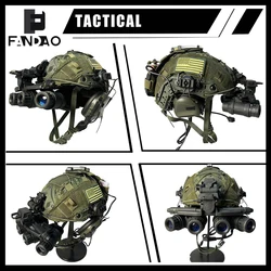 Casco táctico Fast Bump camuflaje con NVG simulado para airsoft