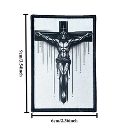 Parche táctico cruz cristiana con gancho y bucle para chaqueta