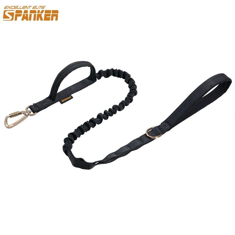 Spanker Correa táctica bungee para perro doble asas liberación rápida