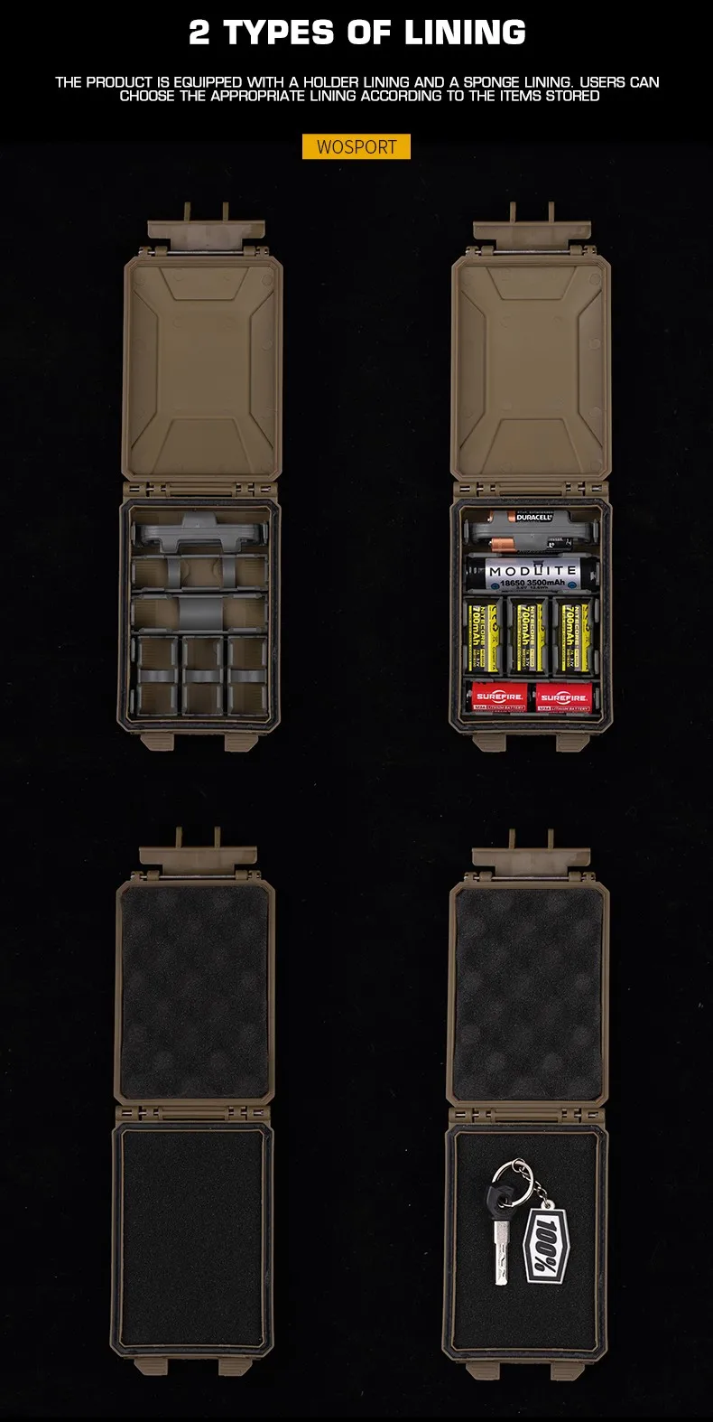 Puerto para cerradura en la caja modular