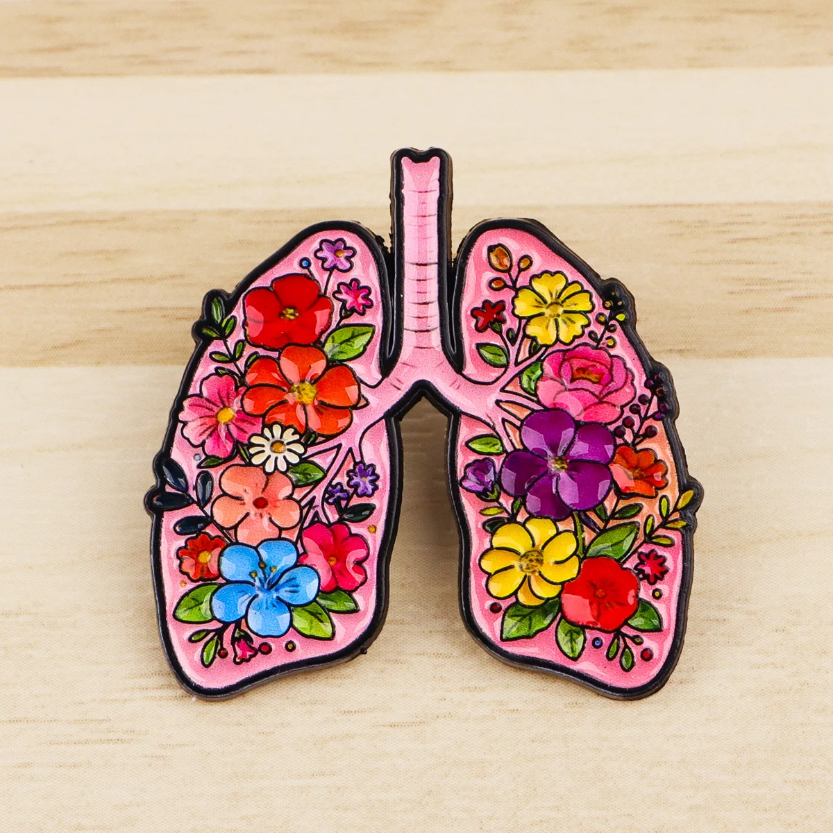 Broches esmalte médicos flor corazón cerebro – Accesorios para ropa mochila - imagen 3