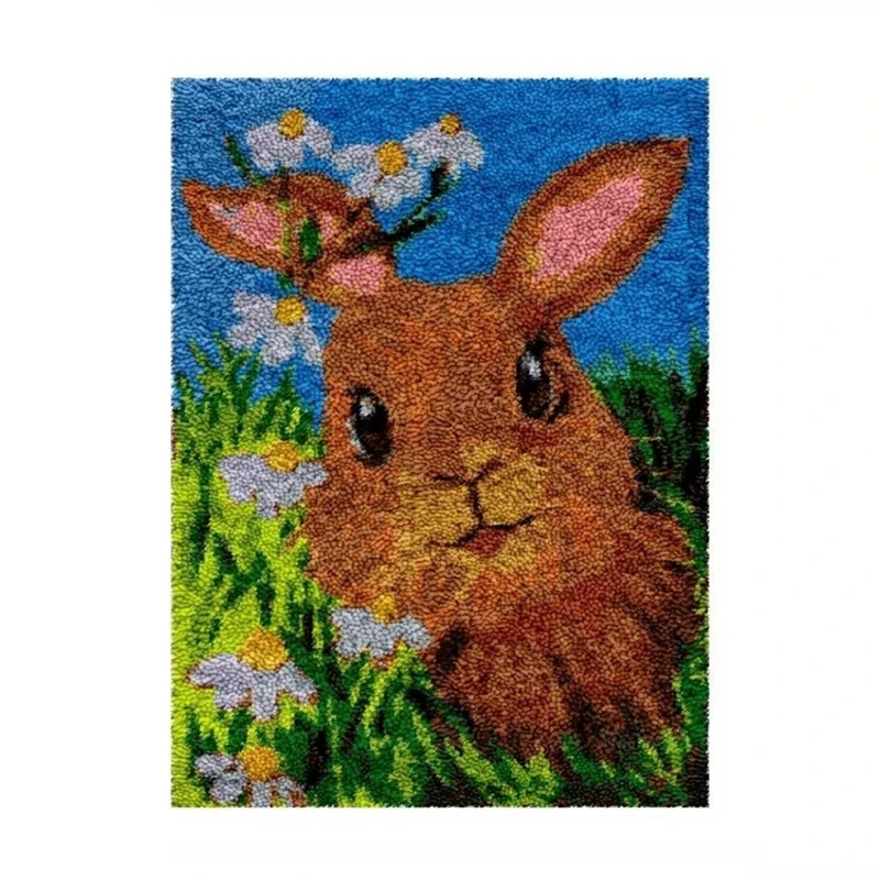 Kit punto de lana animales y alfombra cojín coser - imagen 4