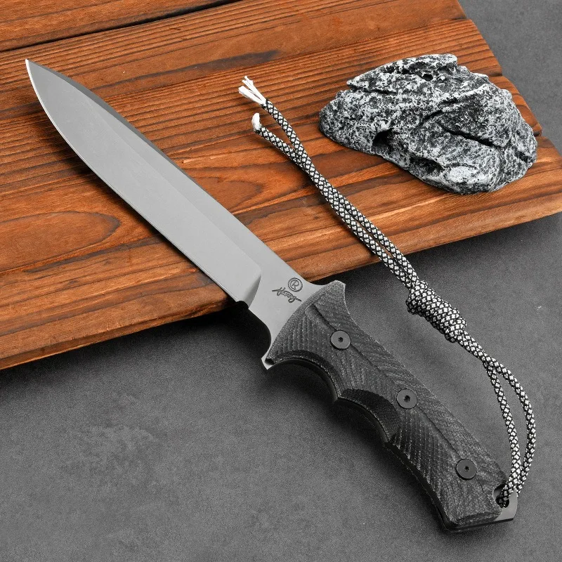 Cuchillo táctico Chrisf supervivencia hoja recta quilla integrada - imagen 3