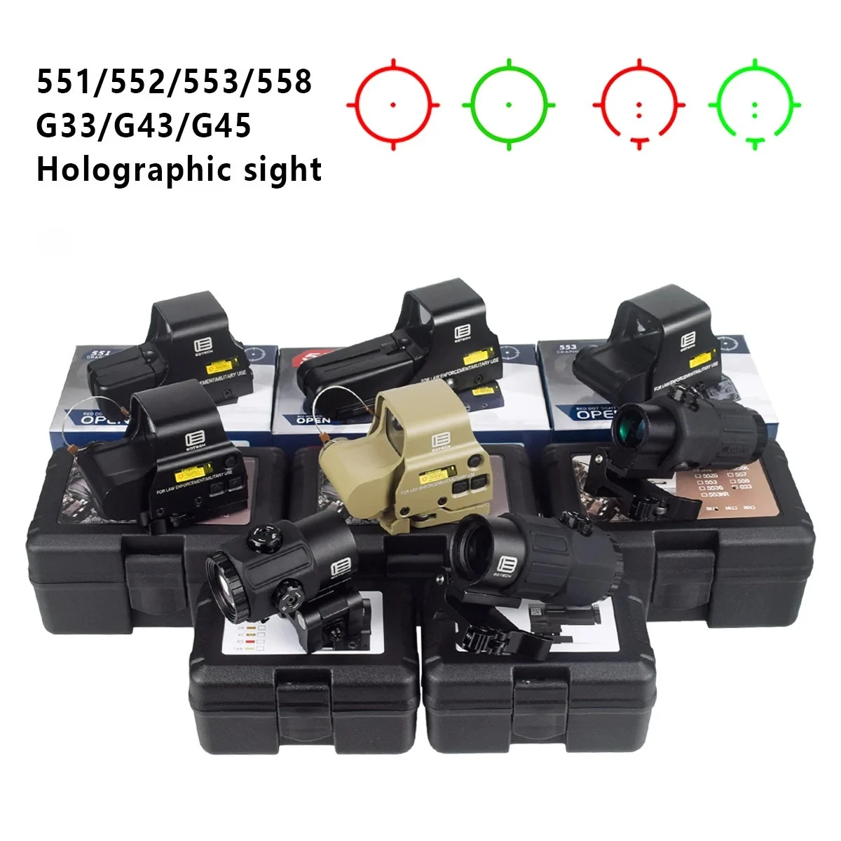 Mira holográfica EOTech para rifle con montura Unity y lupa