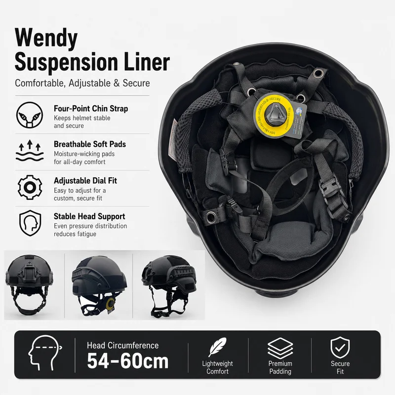 Casco MICH2000 para airsoft con rieles laterales y soporte frontal - imagen 2