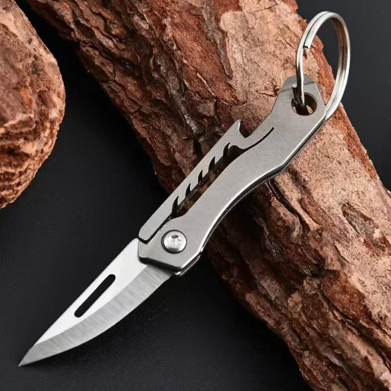 Cuchillo plegable táctico EDC titanio – Hoja D2 para camping y outdoor - imagen 5