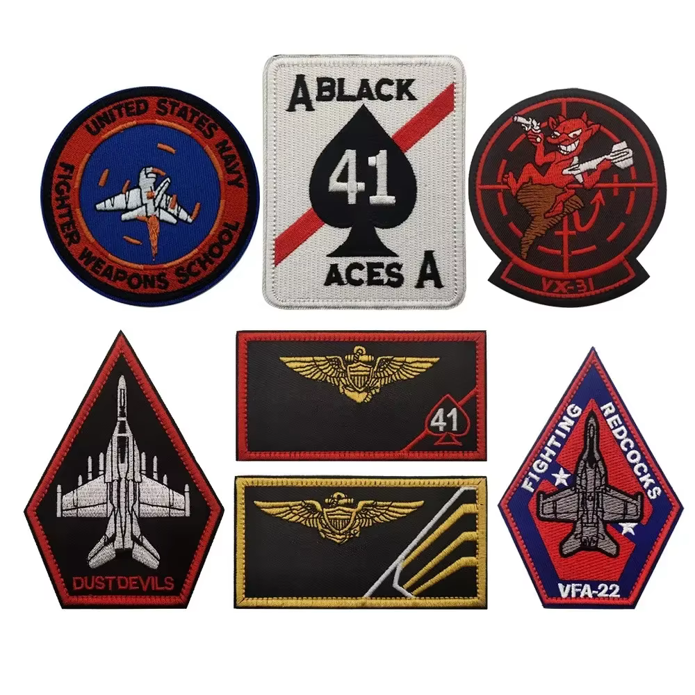 Top Gun America A41 parche de moral táctica bordado puntos negros