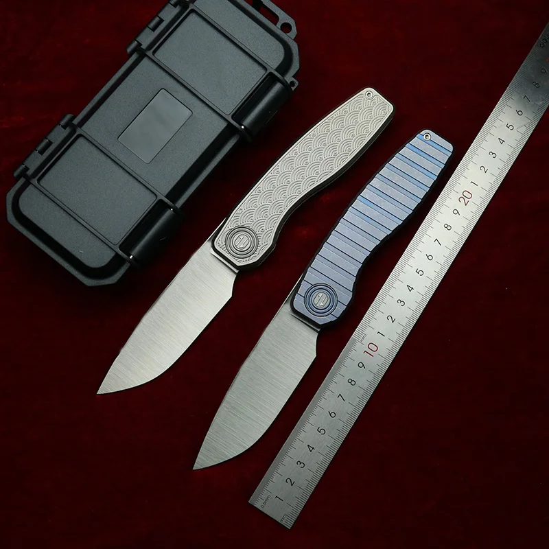 LEMIFSHE cuchillo plegable EDC hoja satén y mango titanio - imagen 4