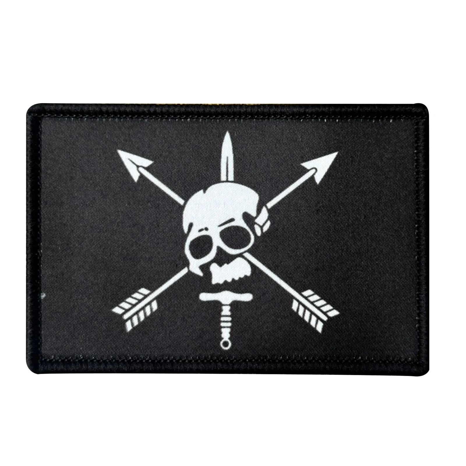Parche táctico calavera militar con flechas cruzadas gancho y bucle - imagen 5