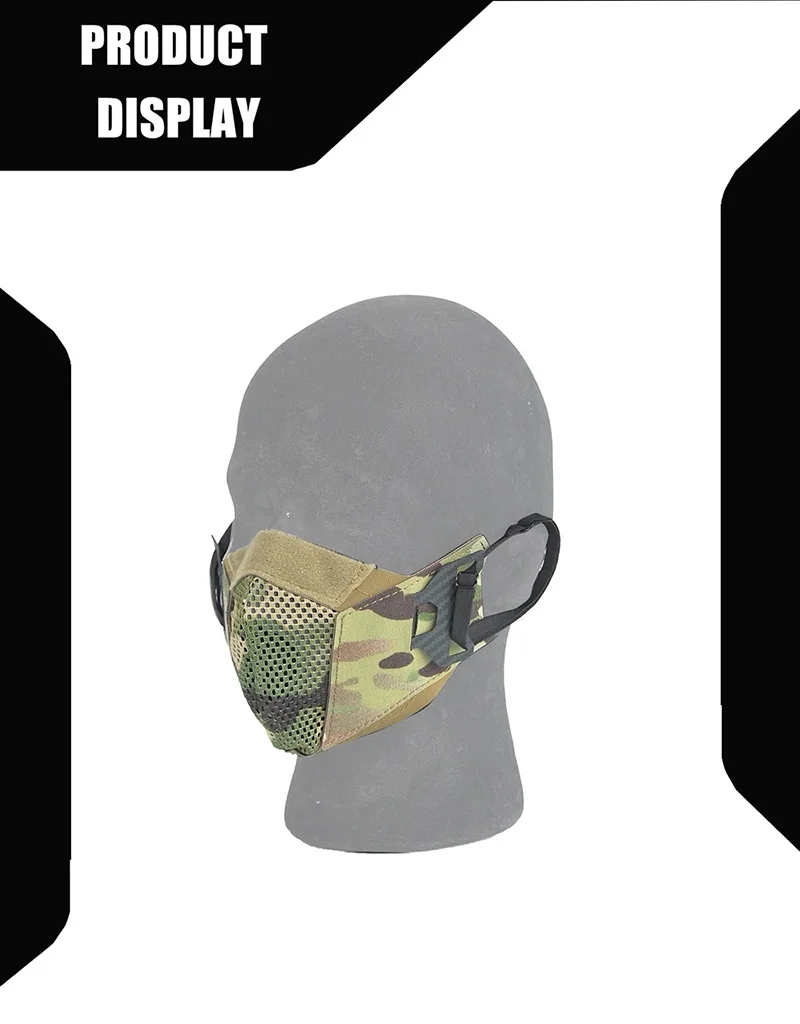 Máscara facial táctica antivaho transpirable corte láser para Airsoft - imagen 3