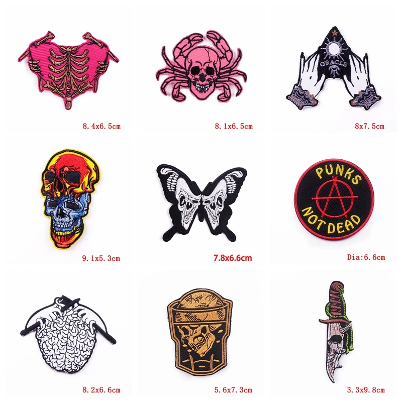 Parche termoadhesivo llama punk - Corazón de hierro y terror - imagen 4
