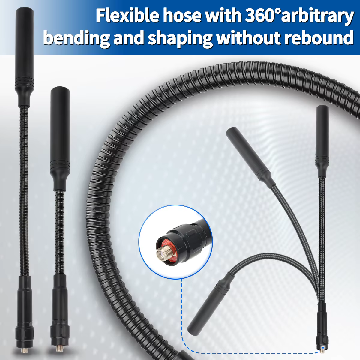 AR-168 Gooseneck antena táctica doble banda SMA hembra para UV-5R - imagen 3