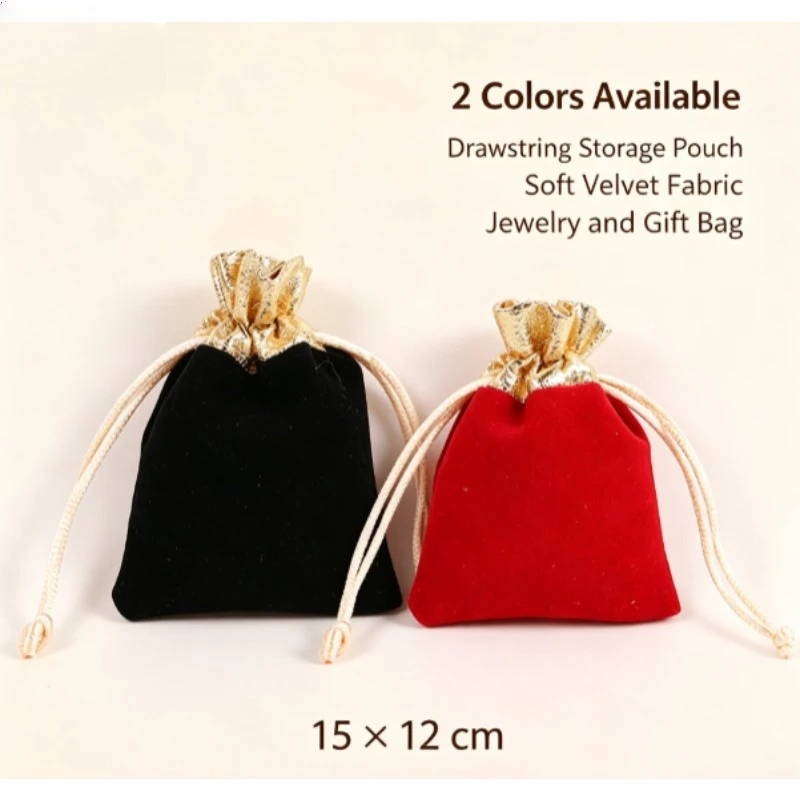 Bolsa de terciopelo para joyas con cordón y logotipo personalizado - imagen 3