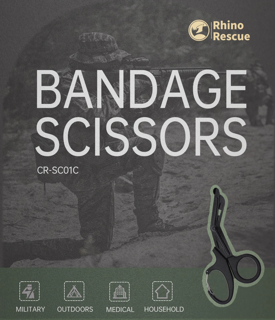 Tijeras médicas RHINO RESCUE con mosquetón integrado