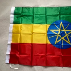 Bandera etíope de poliéster con borde perimetral