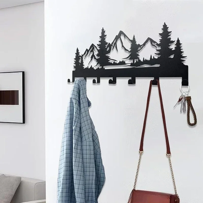Gancho para llaves de hierro forjado, colgador de pared